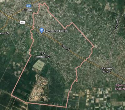 Xã Tân Thông Hội thể hiện trên bản đồ Google vệ tinh.